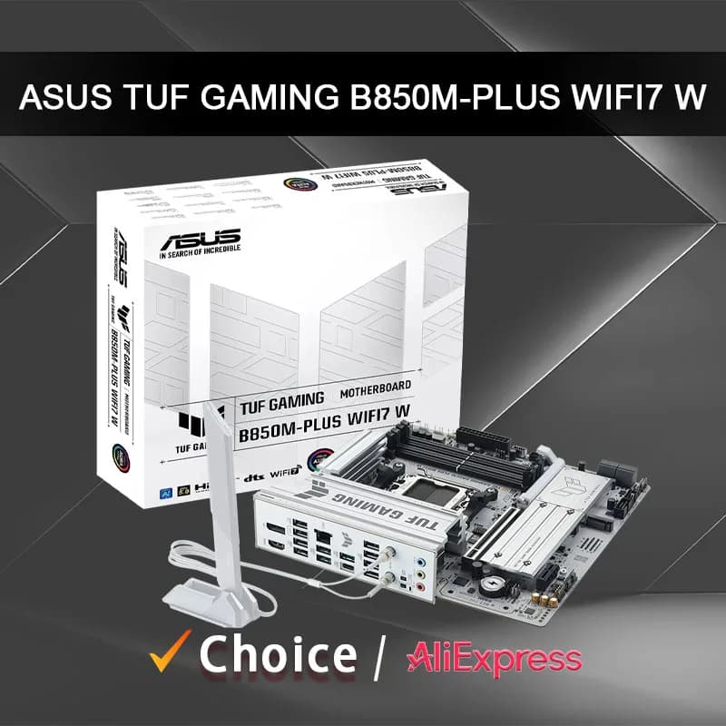 ASUS New TUF GAMING B850M PLUS WIFI7 W AMD B850  Micro-ATX  Supports up to 9000 series Ryzen Socket AM5 DDR5 Motherboard