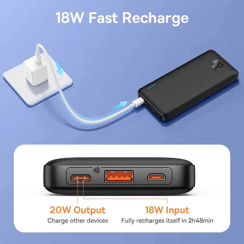 Baseus Airpow 20W Power Bank 10000mAh 20000mAh Fast Charge Powerbank for iPhone 16/15/14/13/12 Xiaomi batterie externe - 3