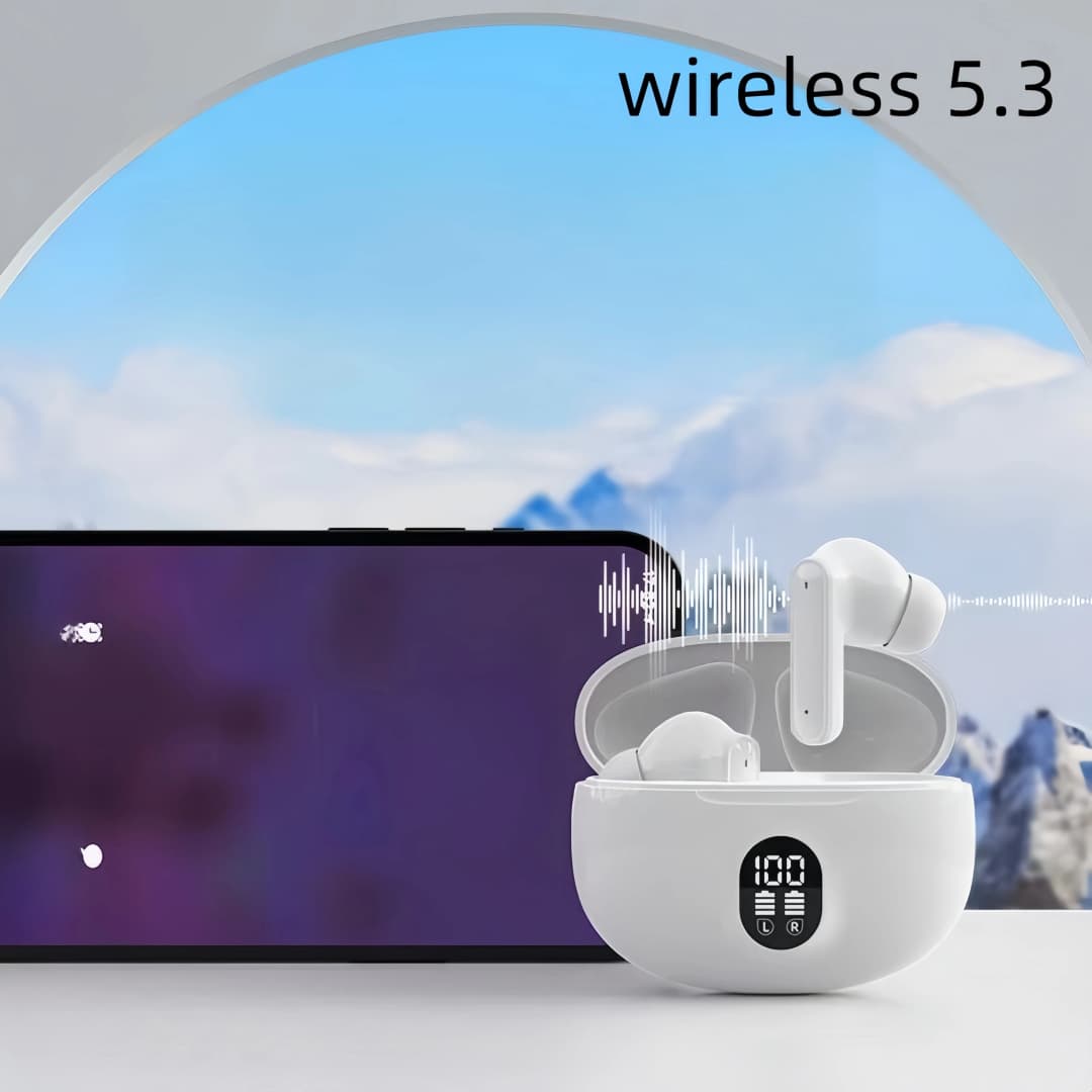 895B TWS Wireless Earbuds Noise Canceling Waterproof Ear Buds in-Ear Stereo Headphones with LED Display Charging Case - 2