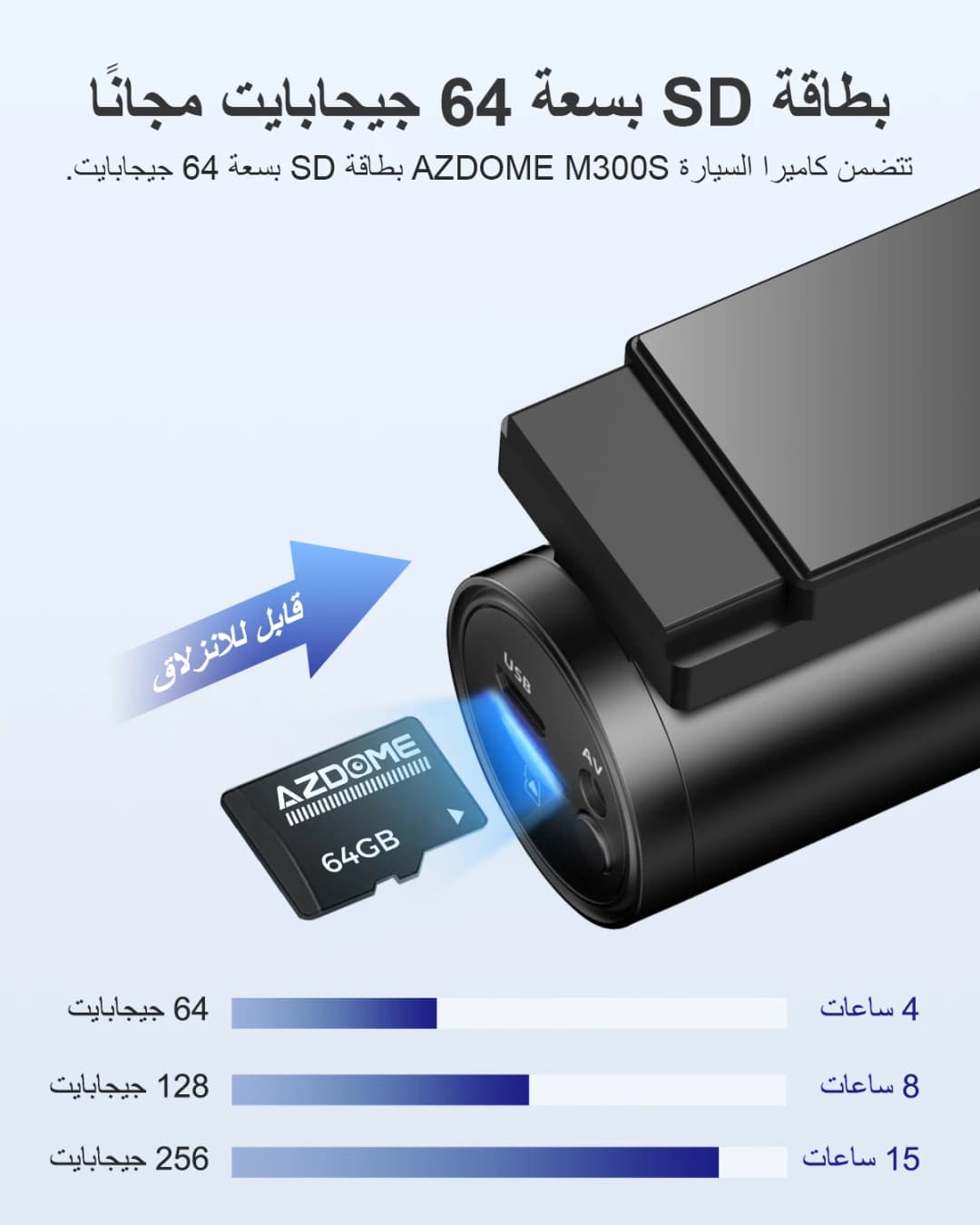 AZDOME M300S 4K Dash Cam Front and Rear, Built-in ADAS WiFi GPS Dash Camera for Cars, Free 64GB Card, Voice Control, Night Visio - 3
