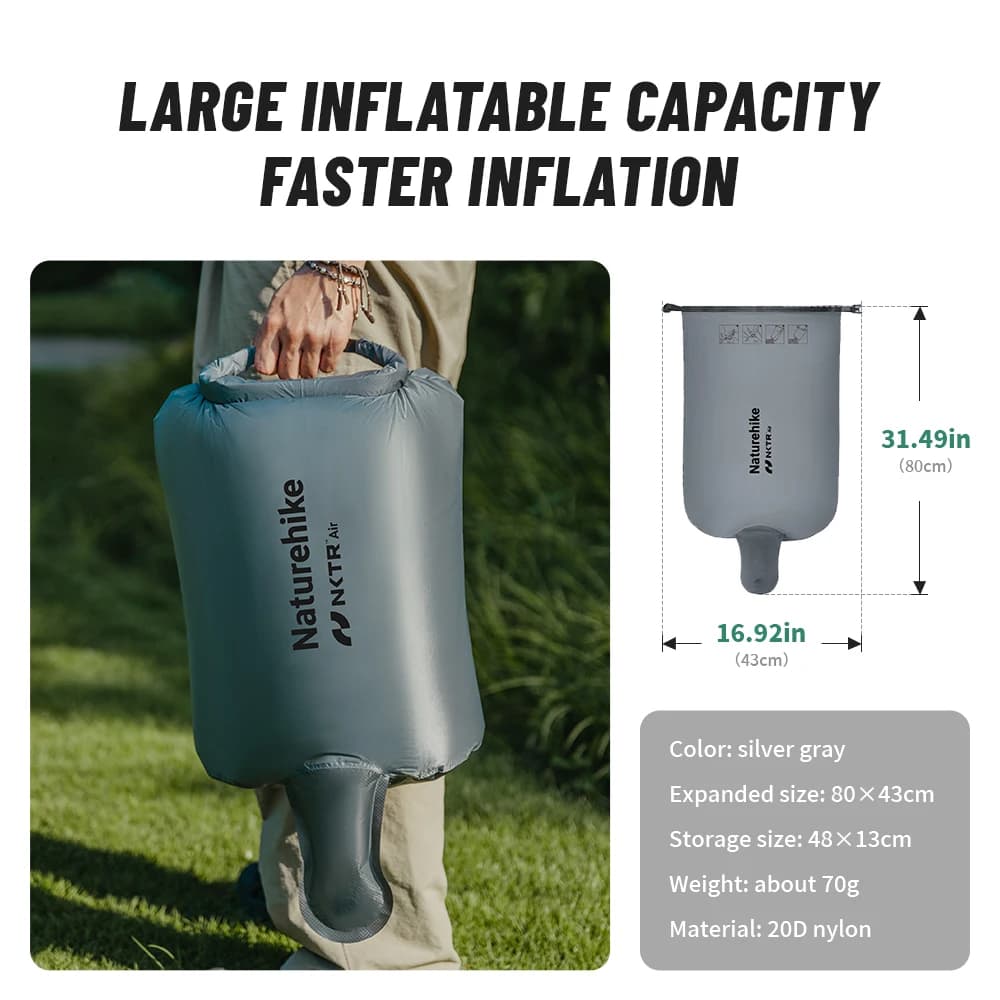 Naturehike 2024 New Inflatable Bag Ultralight Fast Inflation For Camping Mat Folding Portable Waterproof Outdoor Camping Air Bag - 5