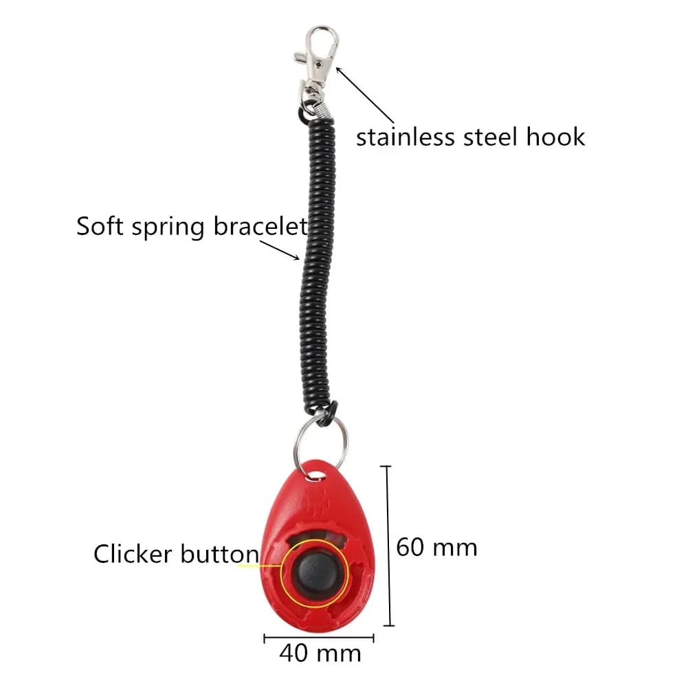 2 in 1 Dog Training Clicker Pet Plastic New Dogs Click Trainer Aid Tools Adjustable Wrist Strap Sound Key Chain Dog Supplies - 6