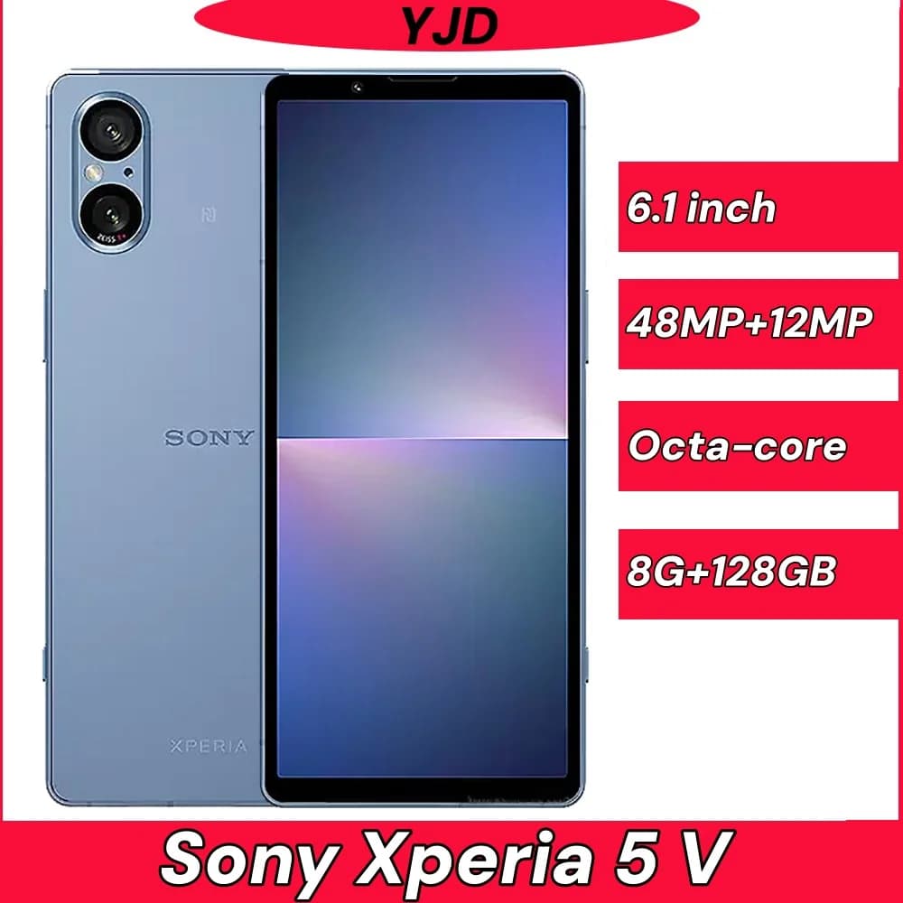 Japan version Original Sony Xperia 5 V 5V 5G 8GB+128GB NFC 6.1'' OLED 120Hz Screen Octa-Core Android Used 99% New Mobile Phone