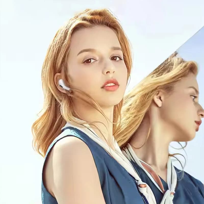 سماعات بلوتوث جديدة Air Pro سماعات أذن لاسلكية مع ميكروفون صوت ستيريو عالي الدقة باس واضح وقت تشغيل طويل متوافقة مع أندرويد iOS - 3