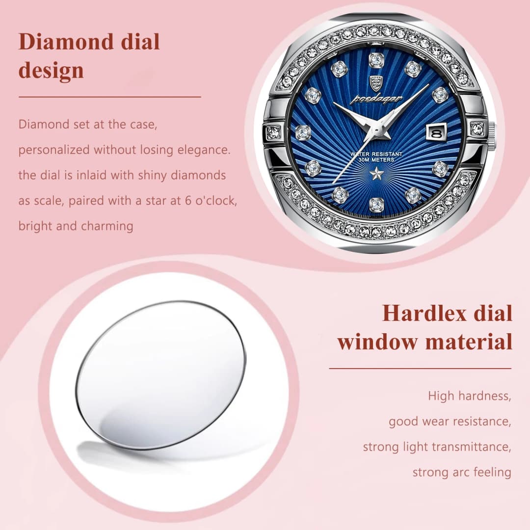 POEDAGAR Luxury Trendy Ladies Watch Luminous Waterproof Stainless Steel Date Woman Watch Fashion Elegant Quartz Women's Watches - 4