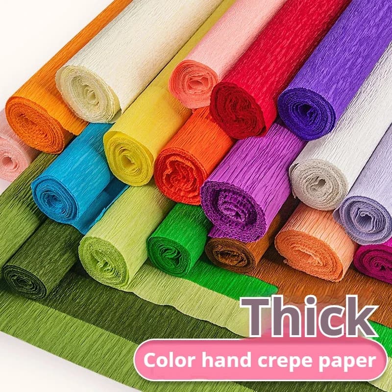 Crinkled Crepe Paper Flower Kit 20Color 250x50cm Diy Paper Streamer Scrapbooking Origami Craft Party Decoration Packing Material - 3