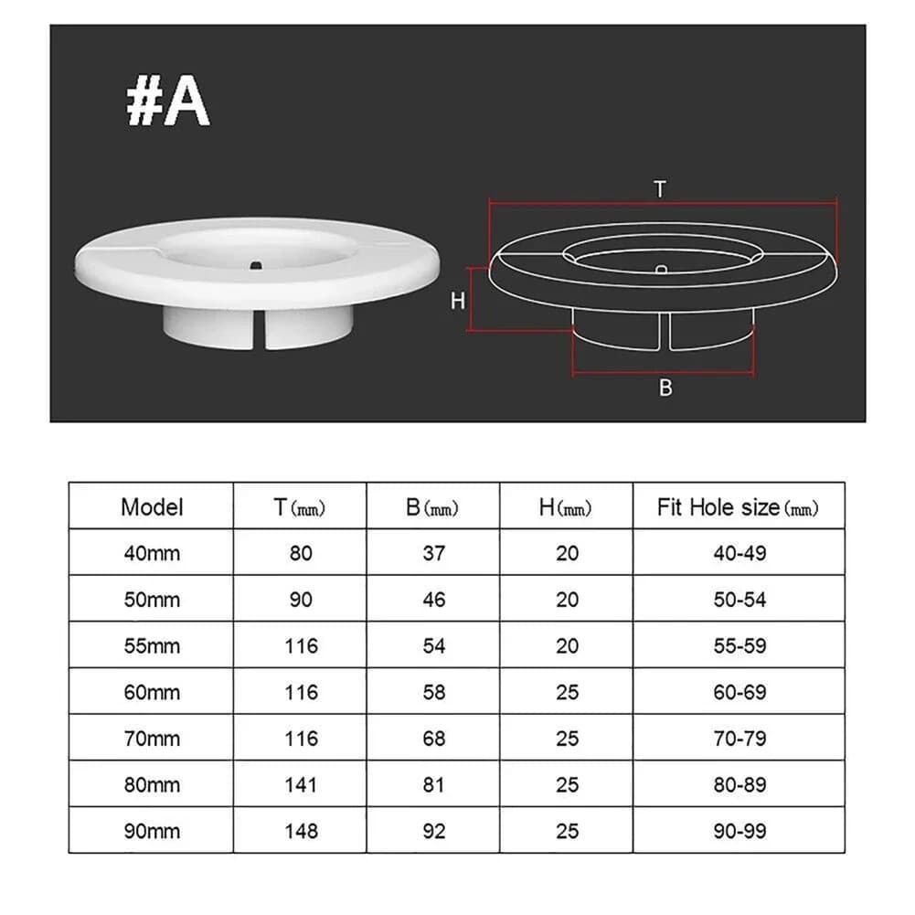 1pcs 40/50/60/70/80mm Air Conditioning Pipes Hole Cover Wall Decorative Cover Cable Entry Cable Passage Hole Cover Hardware - 6