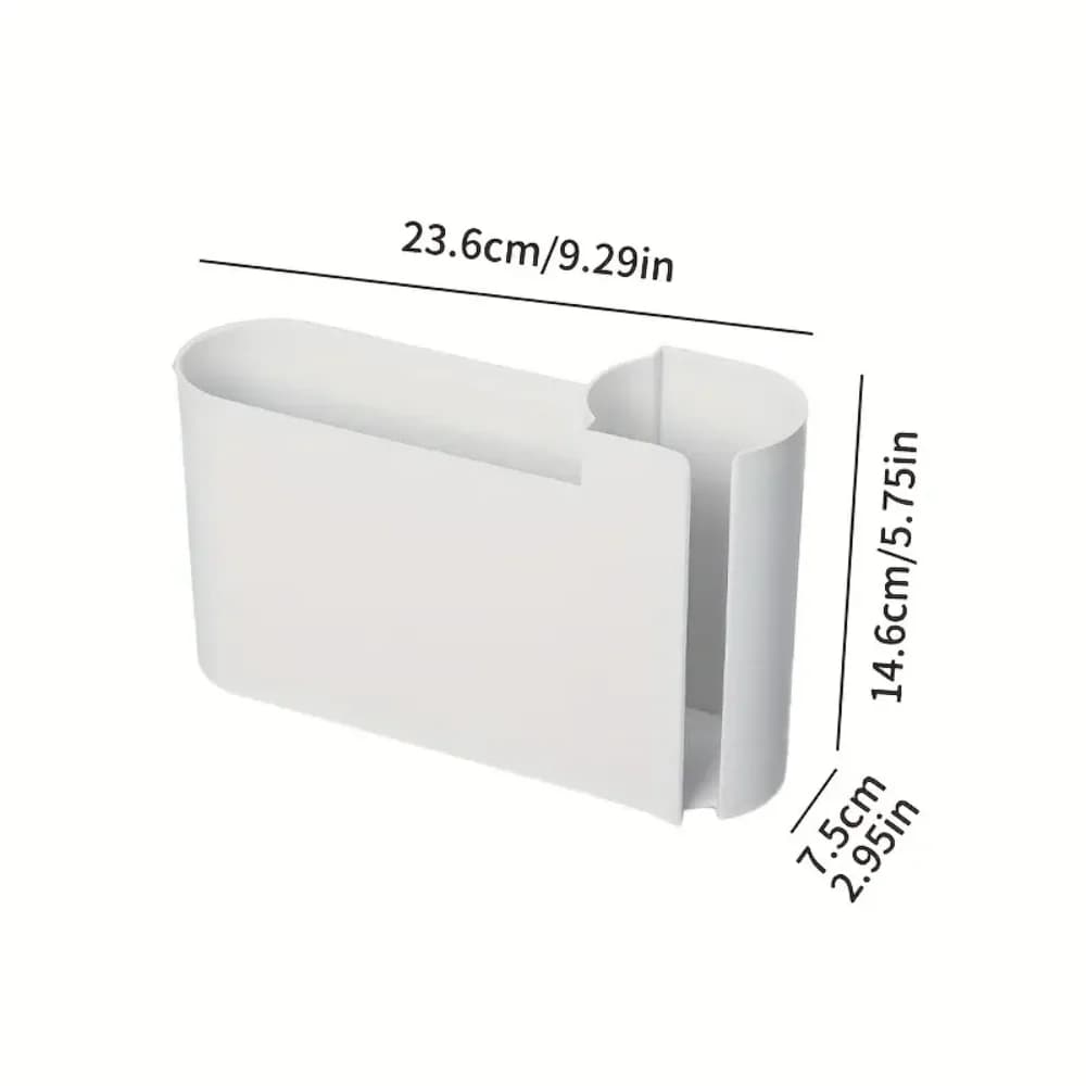 1pc Wall-Mounted Dual-Compartment Trash Bag Organizer ABS Plastic Kitchen Cabinet Door Storage Box Space-Saving for Home Office - 4