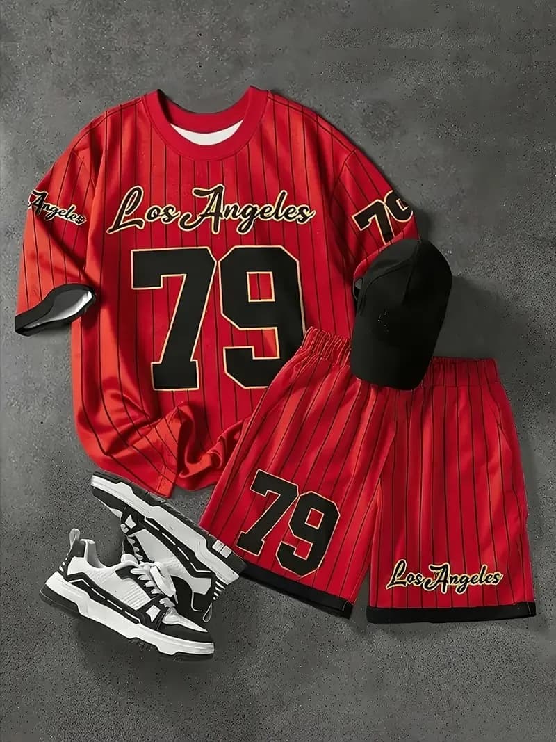 The 2025 summer new men's set features street fashion casual comfort softness breathability and 3D digital pattern printing - 6