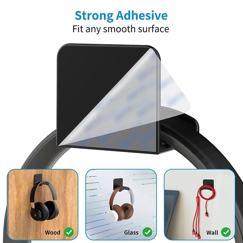 Universal Wall Mounted Headphone Stand Gaming Controller Holder Headset Display Rack Under Desk Hanger Hook For Earphone - 5
