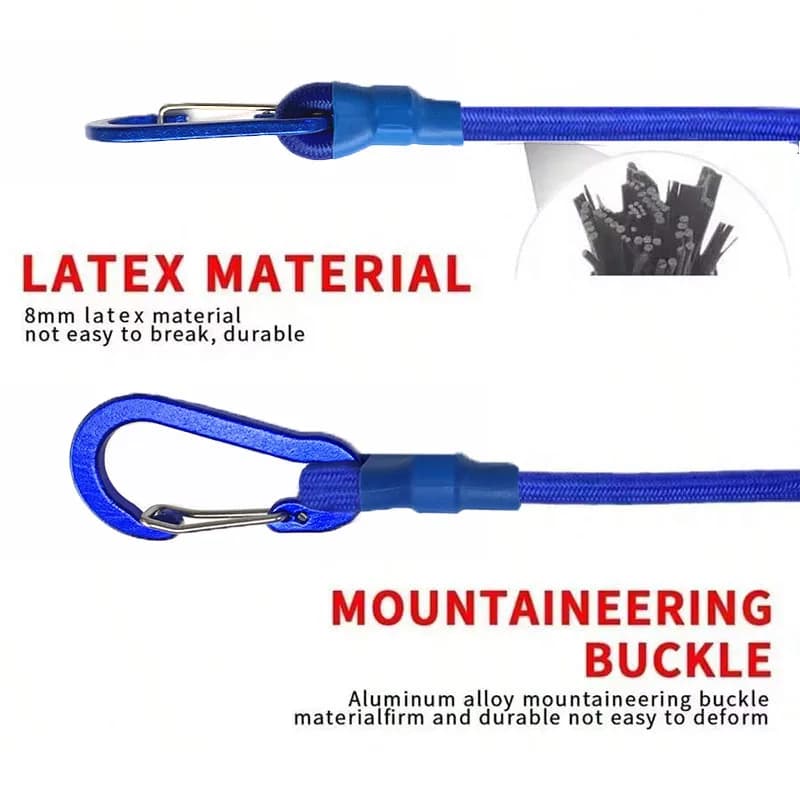 حبل مرن ثقيل الواجب 8 مم، 7 أنواع من الأشرطة المرنة، خطافات المشي، حبال تعبئة الأمتعة، إكسسوارات التخييم - 2