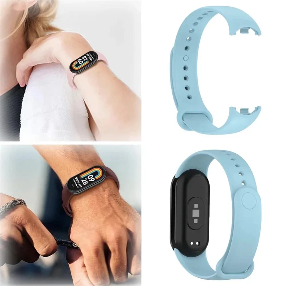 حزام ساعة لـ Xiaomi Mi Band 8-9 NFC سوار ملحقات الرياضة سيليكون Smartwatch معصمه correa Mi Band 8-9 النسخة العالمية - 5