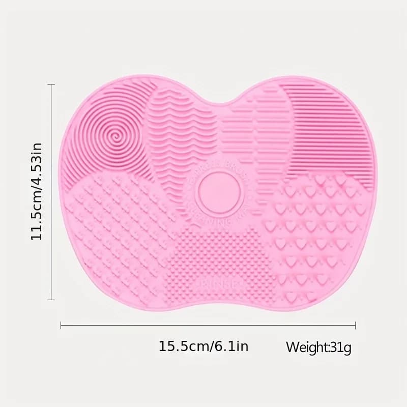 For Effective Cosmetic Tool Cleaning  Silicone Apple-Shaped Makeup Brush Cleaner Pad With Suction Cup 1Pc - 6