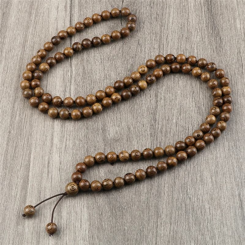 10 مللي متر أساور الخرز الخشبي 108 الخرز خشب الصندل البوذية أساور الصلاة الوردية مالا القلائد حلية مجوهرات هدايا للرجال والنساء - 3