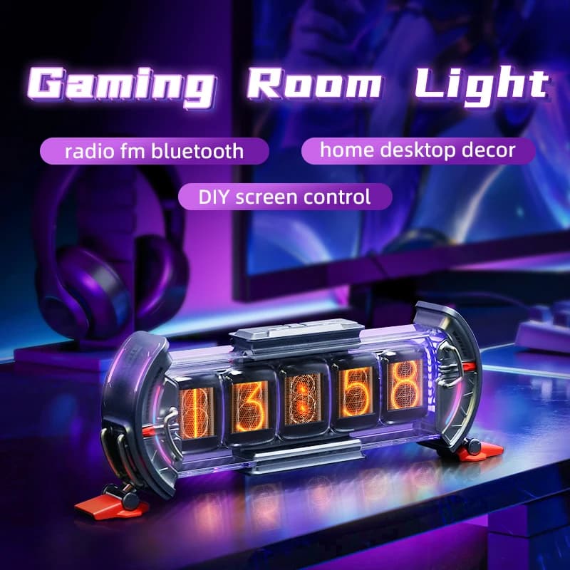 ساعة رقمية Divoom Times Gate لإعداد غرفة الألعاب تحكم عبر تطبيق ذكي، اتصال واي فاي، شاشة LED RGB، ديكور مكتبي Cyberpunk - 6