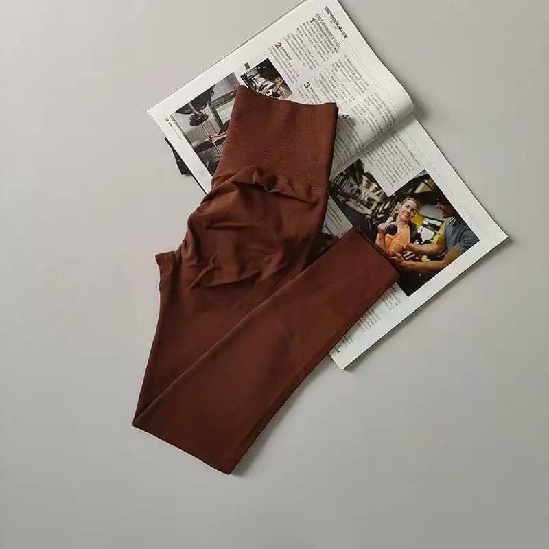 بنطلون يوجا رياضي عالي الخصر بدون خياطة بنطلون ضيق شفاف سريع الجفاف بنطلون جري ويوجا - 6