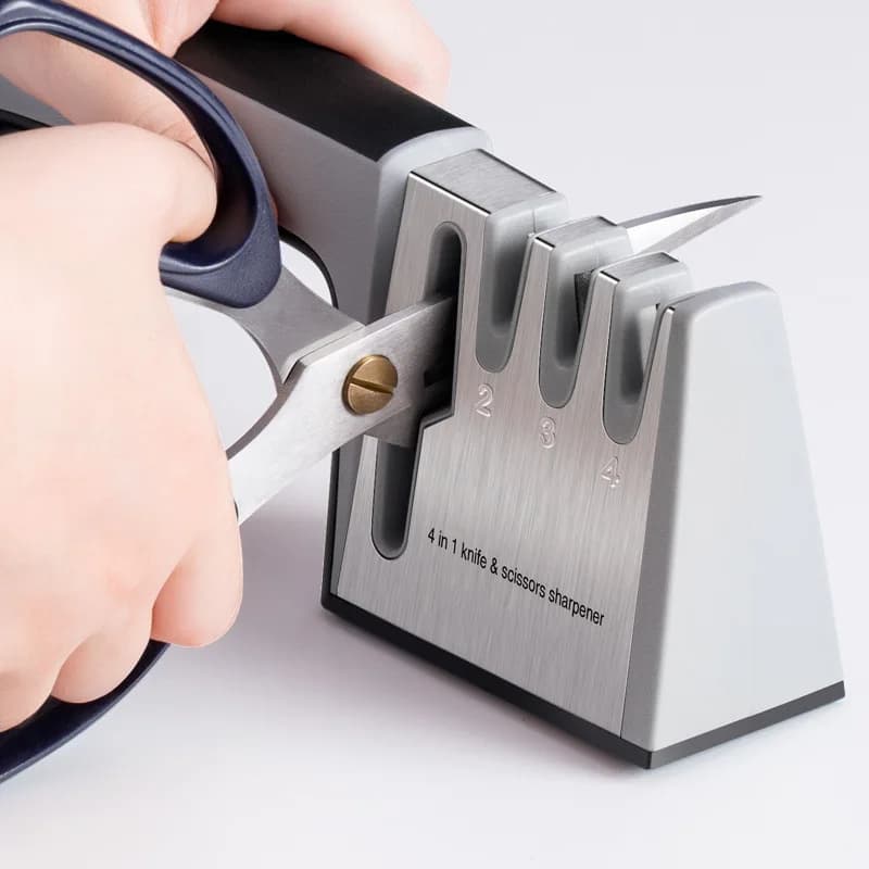 4 In 1 Knife Sharpener Professional Knife Scissor Manual Kitchen Sharpener  For All Sized Stainless Steel Blades Accessories - 3