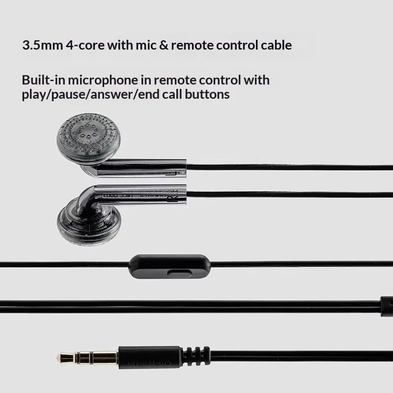 سماعات Moondrop Nice Buds 15.4mm مشغل ديناميكي كبير سماعات أذن مسطحة الرأس 3.5mm ستيريو سلكية سدادات أذن مسطحة الرأس Bass Boost - 3