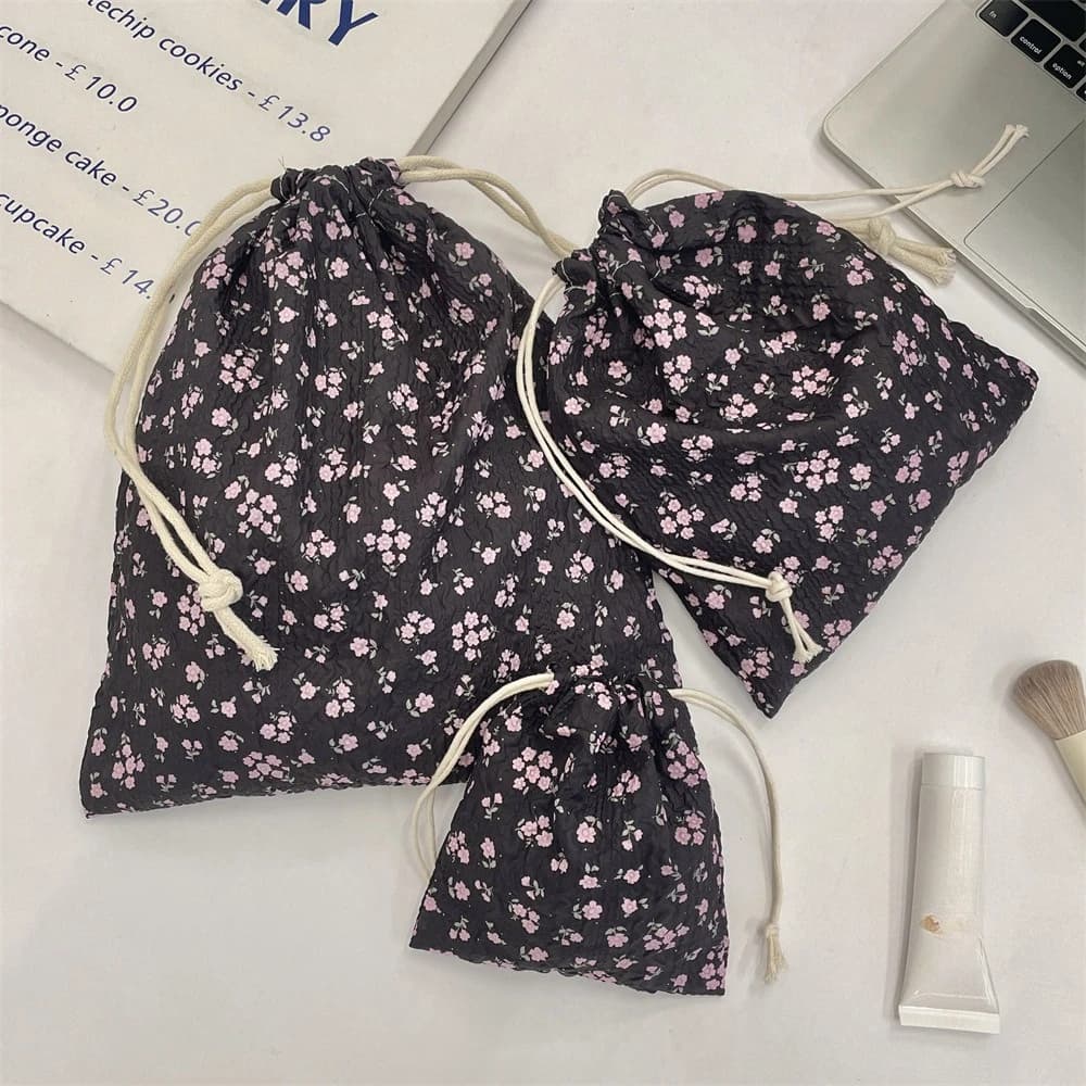 Cute Cartoon Women Makeup Bag Pouch Kawaii Portable Toiletries Cosmetics Storage Organizer Travel Cosmetic Bag Drawstring Case - 5