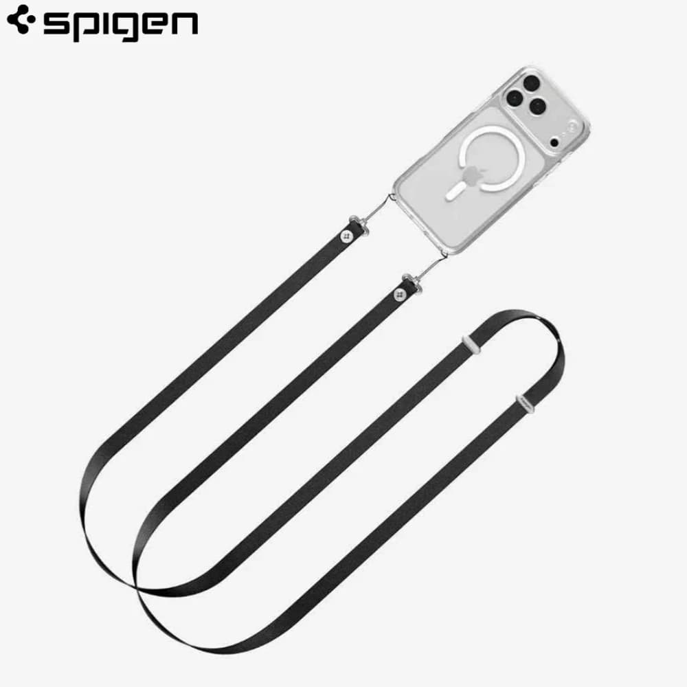 Spigen Adjustable Phone Lanyard Crossbody Neck Strap For Phone Keys Magnetic Length Adjustment Hybrid Nylon Suede Universal Fit