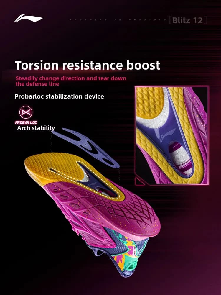 LI NING Men basketball shoes flash 2025 new anti slip and wear-resistant round toe sports shoes - 4
