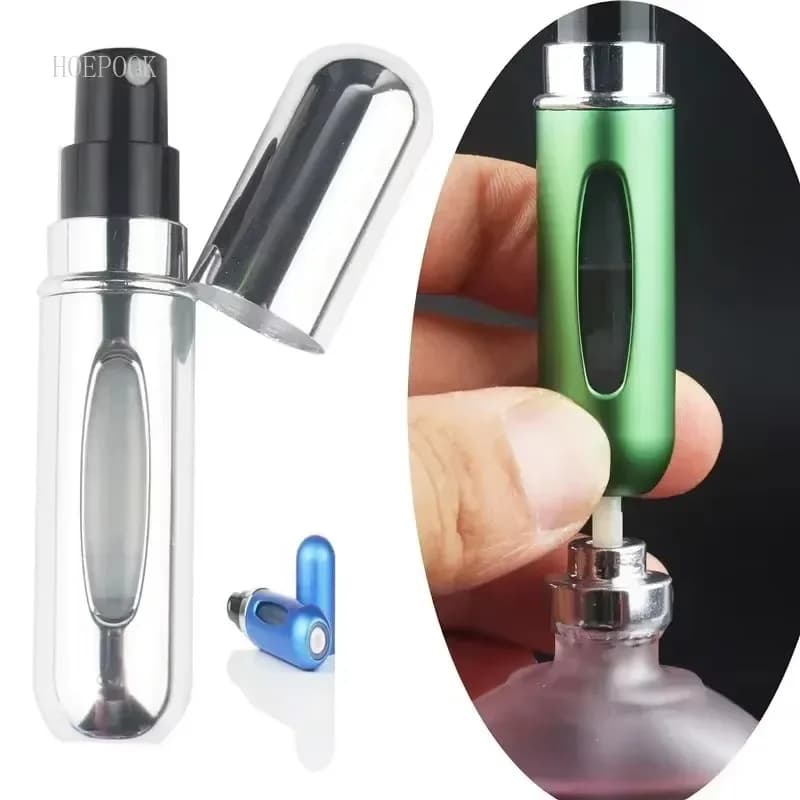 5 مل/قطعة زجاجة عطر معدنية قابلة لإعادة التعبئة مع مضخة رذاذ عطر حاوية مستحضرات تجميل محمولة للسفر زجاجة مرش رذاذ صغيرة - 2