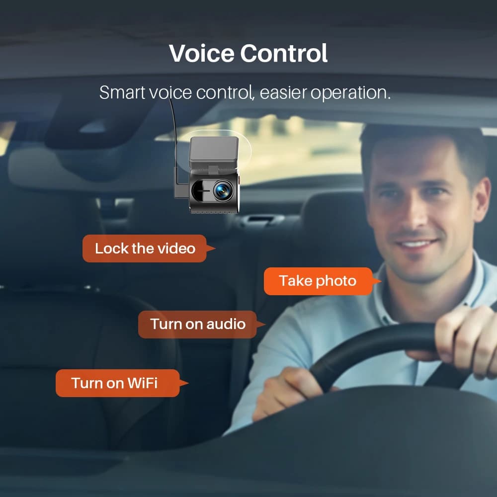 كاميرا سيارة KAWA MINI 3 Gen2، مسجل فيديو للسيارة، كاميرا DVR بدقة 2K مع واي فاي وتحكم عبر التطبيق/الصوت، رؤية ليلية محسنة - 3