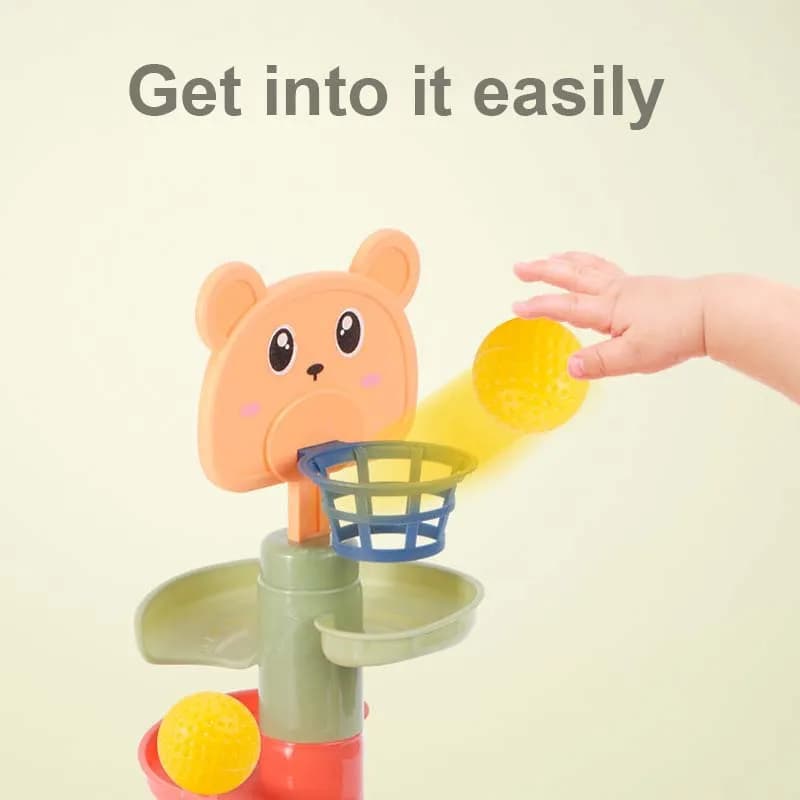 لعبة مونتيسوري كرة متدحرجة للأطفال، ألعاب تعليمية لتطوير مهارات الأطفال، مسار تركيب للأطفال - 6