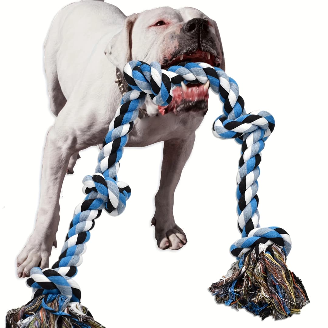1pc Heavy-Duty Dog Rope Toy with Teeth Cleaning & Chewing - Extra Long Rope -Durable Chew Toy for Teeth Cleaning dog accessories - 3