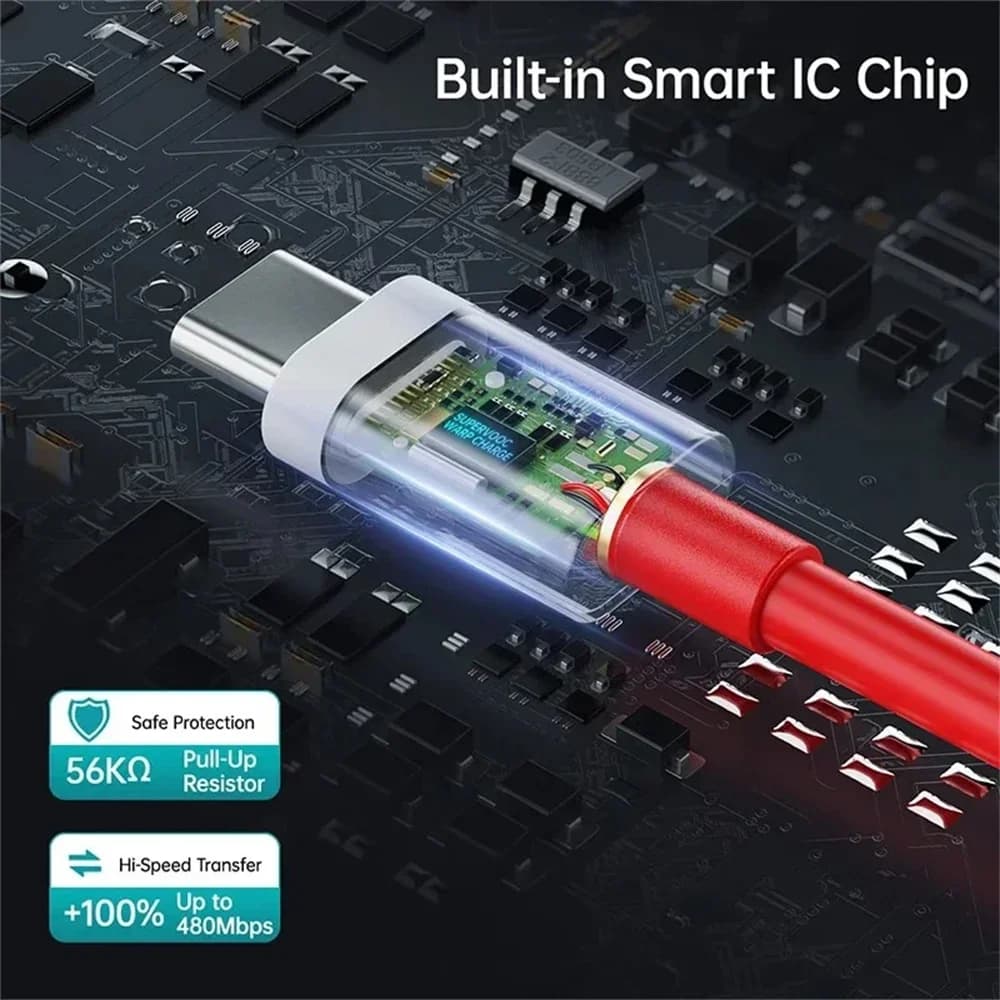 65W 6A USB C to USB C Super Fast Charging Cable Quick Charger Wire Long Lasting Mobile Phone Data Cord For Oneplus 13 12 11 Pro - 6