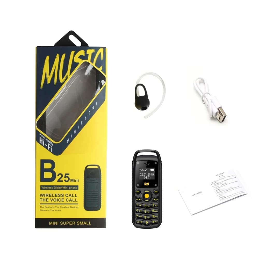 UNIWA Super Mini 0.66 Inch 2G Mobile Phone B25 Wireless Bluetooth Earphone hand free Headset Unlocked Cellphone Dual SIM Card - 6