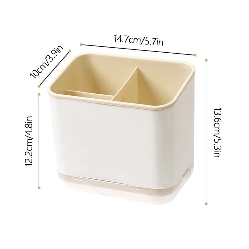 قطعة واحدة من حامل الأعواد القابلة للفصل بطبقتين، حامل تخزين متعدد الوظائف للشوك والملاعق، منظم أدوات المائدة، إكسسوارات المطبخ - 3