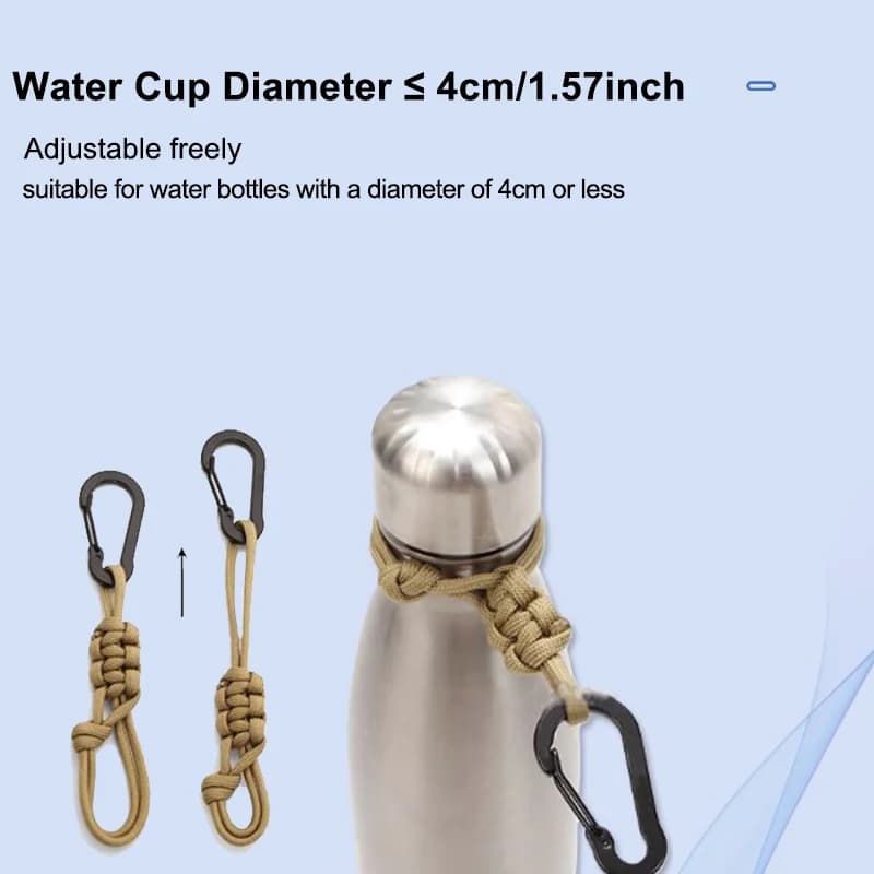 مشبك زجاجة مياه متعدد الوظائف للخارج، مشبك غلاية، حامل زجاجة مياه مع سلسلة مفاتيح مضادة للسرقة - 3