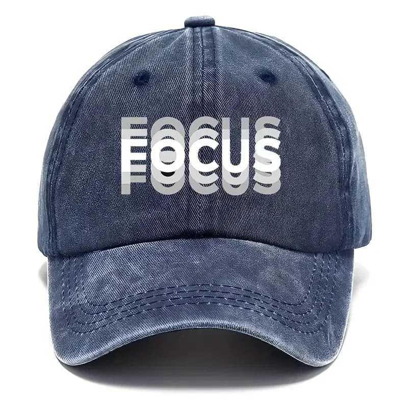 FOCUS Print Cap Washed Cotton Adjustable Classic Style Baseball Cap, Sports Duckbill Hat for Men and Women - 2