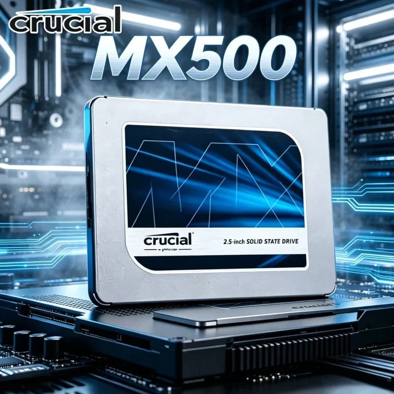 قرص صلب Crucial MX500 بسعة 240 جيجابايت - 2 تيرابايت، واجهة SATA، تقنية 3D NAND، وحدة تخزين عالية السرعة لأجهزة الكمبيوتر المحمولة والمكتبية المخصصة للألعاب