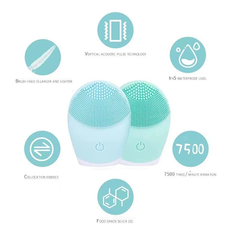 Household Electric Facial Cleanser, Battery Silicone Waterproof Face Washer, For Both Men And Women, Blackhead, Horn Cleaner - 3