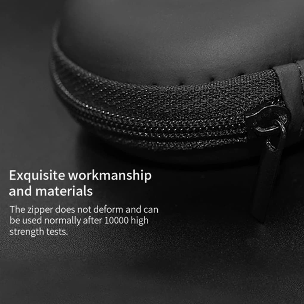 KZ Earphones Case PU Leather Oval Headphone Box Bag Travel Dustproof Organizer Small Holder Headset Accessories - 3