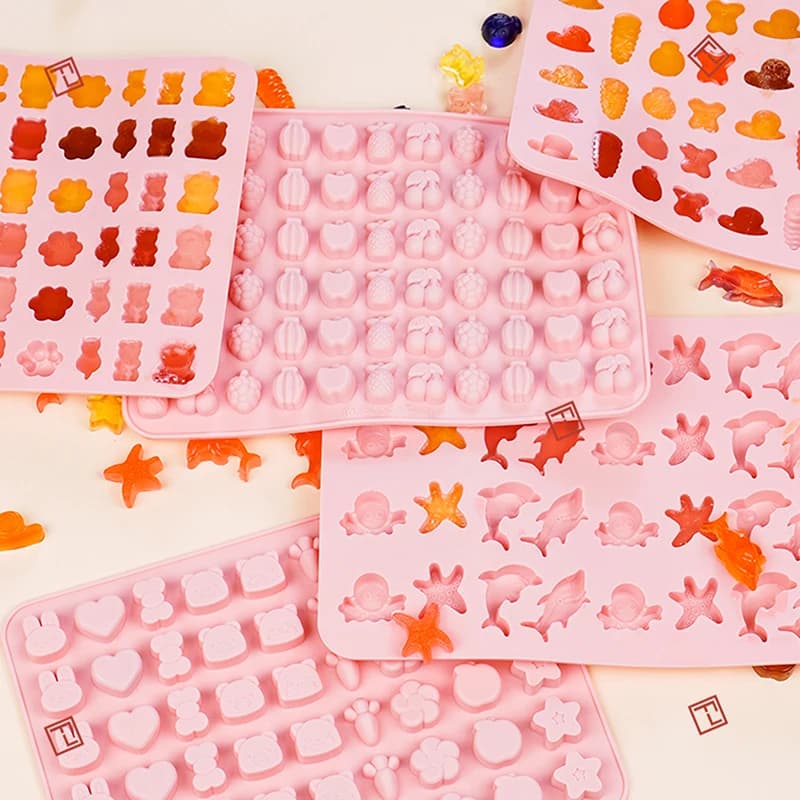 قالب شوكولاتة من السيليكون على شكل فاكهة وحيوانات أرنب سمك فدج حلوى جيلي قالب قلب هندسي ديكور كعك صينية ثلج هدايا