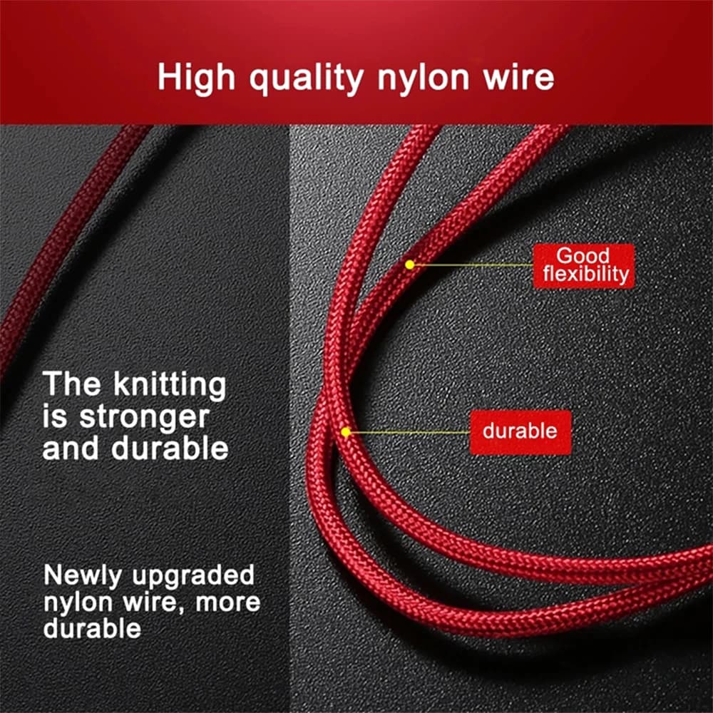 3 in 1 USB Fast Charging Braided Cable Type C Micro LIGHTNING Multi Charger Cable for iPhone Samsung Huawei - 3