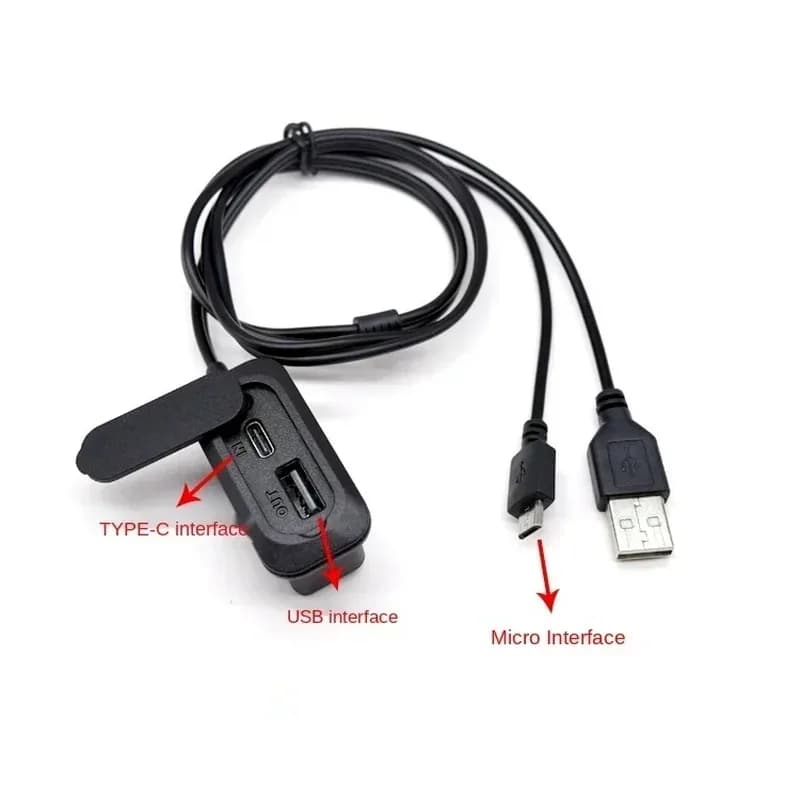 5 قطع من محولات شحن USB خارجية للحقائب مع كابل شحن وملحقات شحن USB من نوع C - 6