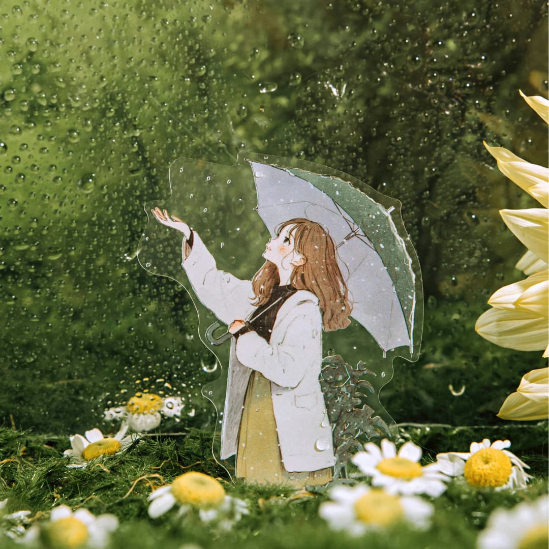 60 قطعة/الحقيبة المطر مقدمة سلسلة PET الحبر الأبيض ملصق حزمة DIY كتيب سكرابوكينغ ملصقات القرطاسية ملصقات - 5