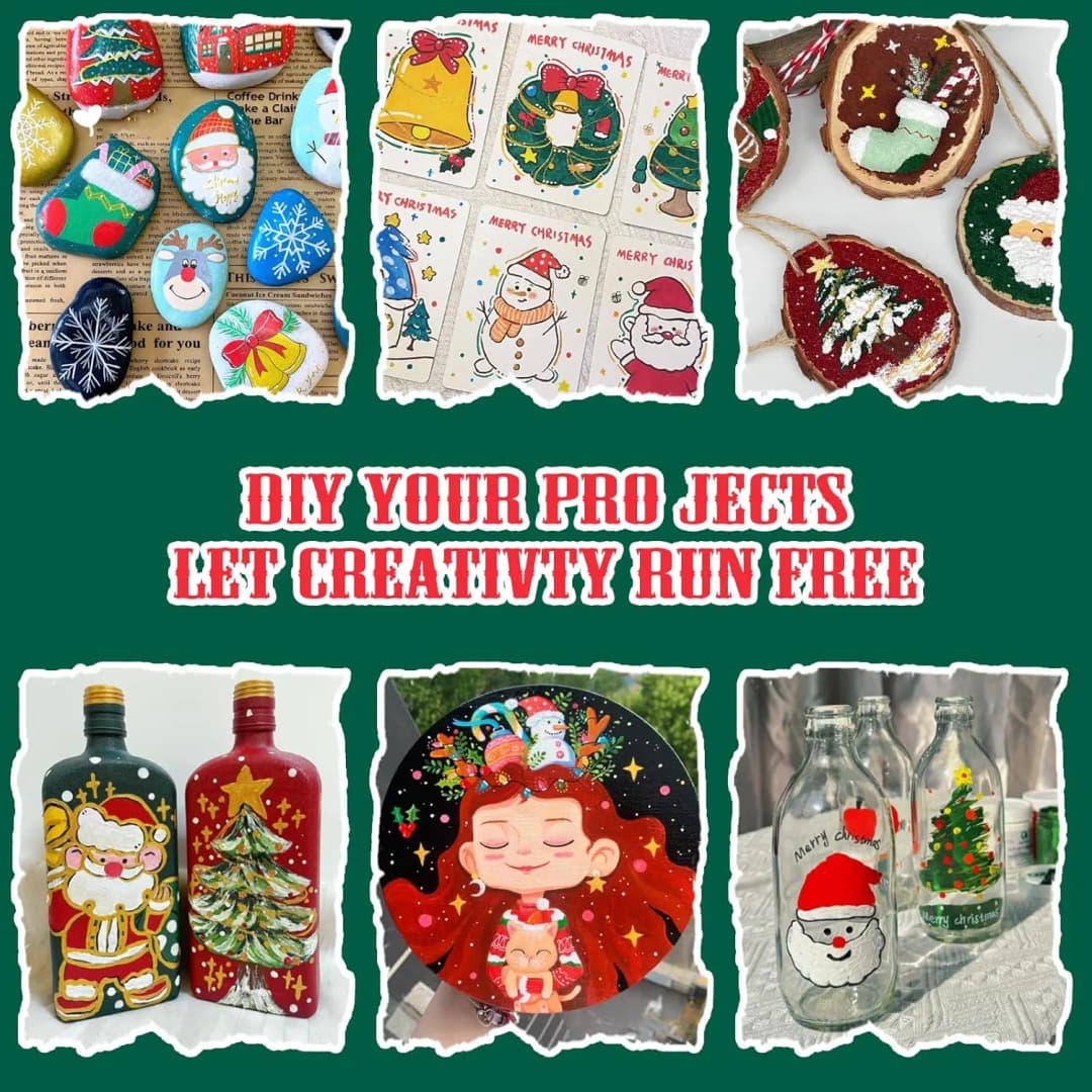 12-288 Colors Flexible Brush Acrylic Markers Set for Rock Wood Canvas Glass Stone DIY Crafts Painting Art Supplies - 6