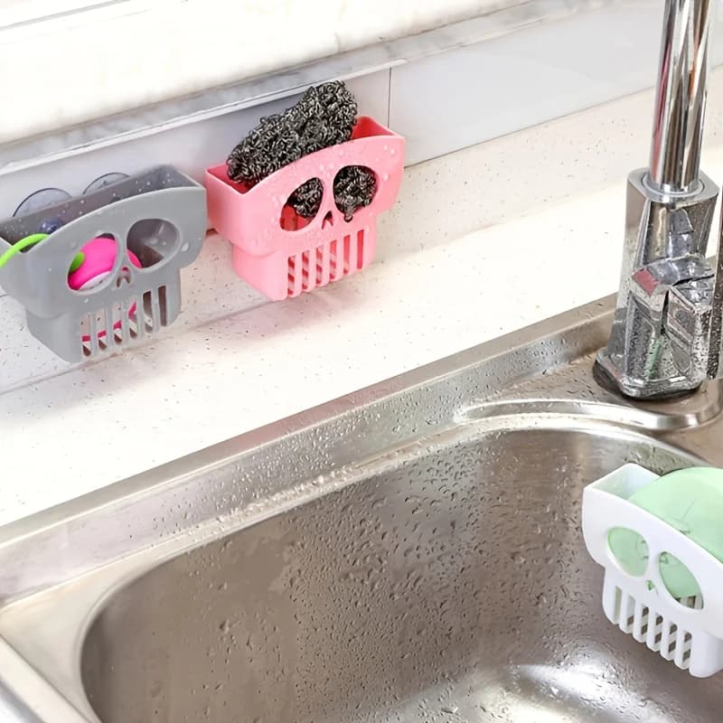Creative kitchen dishwashing sponge drain rack suction cup sink storage rack wall mounted scouring pad cloth cloth storage rack - 6