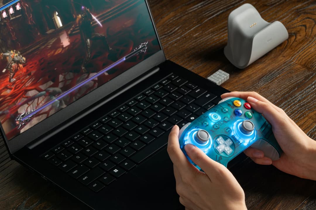 8BitDo Ultimate 2 Wireless Game Controller for Windows 10/11 2.4G Gamepad TMR Joystick with Charging Dock for Android PC Steam - 3