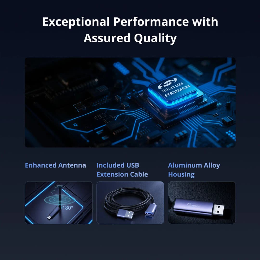 SONOFF Dongle Plus MG24 محول USB Zigbee/Thread بشريحة EFR32MG24 متوافق مع منصات مفتوحة المصدر متعددة Zigbee2MQTT - 4