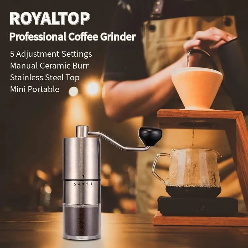 Home Office Travel Portable Hand Coffee Grinder with manual coarseness Settings User-friendly coffee hand grinder  - 4