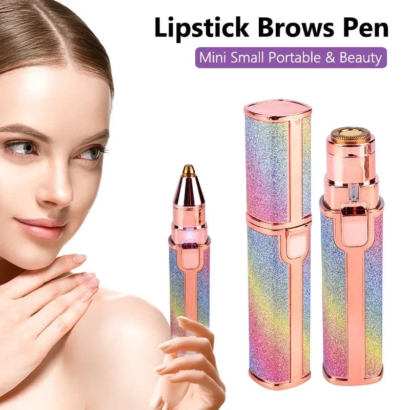 مشذب حواجب كهربائي للنساء 2 في 1، قابل لإعادة الشحن، إزالة شعر الوجه وحلاقة الحواجب بدون ألم، ماكينة حلاقة الوجه، جهاز إزالة شعر الجسم