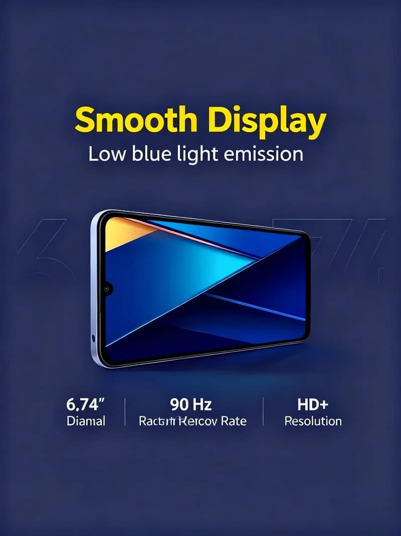هاتف Xiaomi POCO C65، ذاكرة وصول عشوائي 8 جيجابايت + ذاكرة داخلية 256 جيجابايت، شاشة سلسة بمعدل تحديث 90 هرتز، كاميرا فائقة الوضوح 50 ميجابكسل، بطارية 5000 مللي أمبير في الساعة، NFC، هاتف بشريحتين - 3