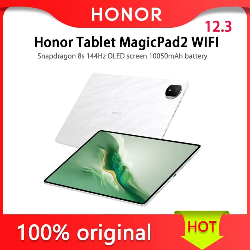 Honor MagicPad 2 بشاشة 12.3 بوصة، واي فاي، معالج Snapdragon 8s Gen 3، شاشة OLED بمعدل تحديث 144 هرتز، بطارية 10050 مللي أمبير