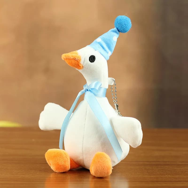 20cm Cute Fluffy Big White Goose Pendant Plush Stuffed Animal Key Chain Bag Car Accessory Gift For Friend Christmas Pendant - 4